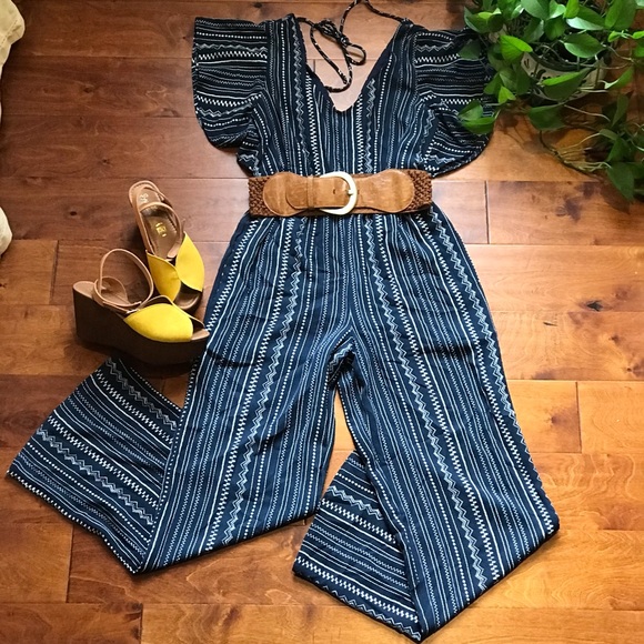 Crystal Sky Pants - Navy & White Jumpsuit